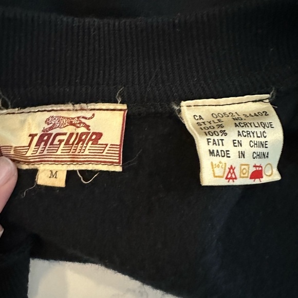 Jaguar vintage, black snap button vest fleece SZ  M - Picture 5 of 5
